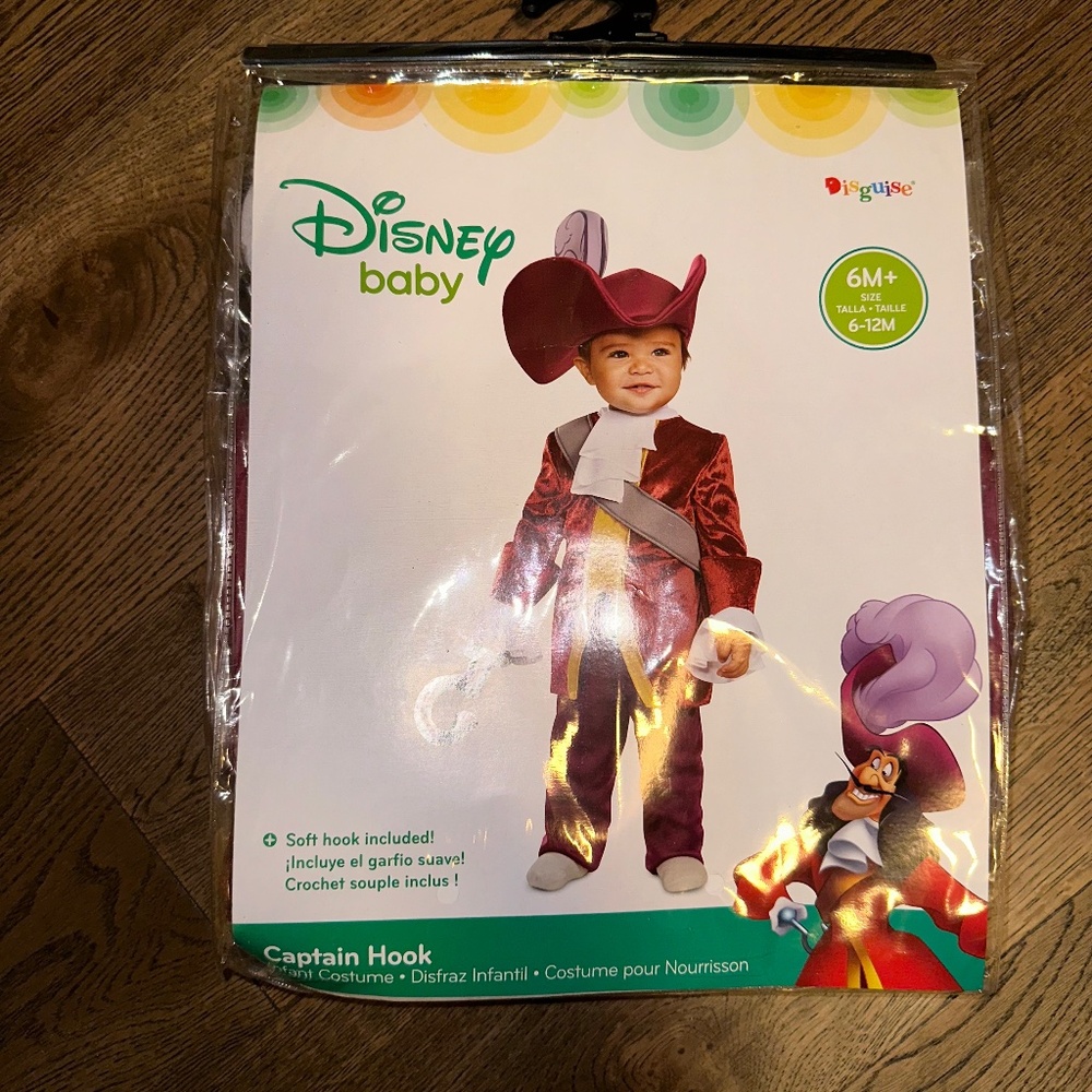 BNIB Disney Captain Hook Costume 6-12 months